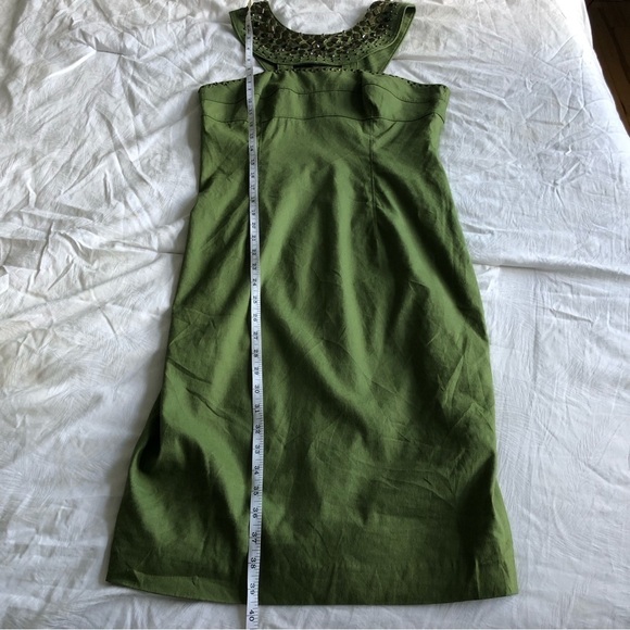 Adrianna Papell Linen Blend Beaded Cleopatra Dress - Picture 6 of 12